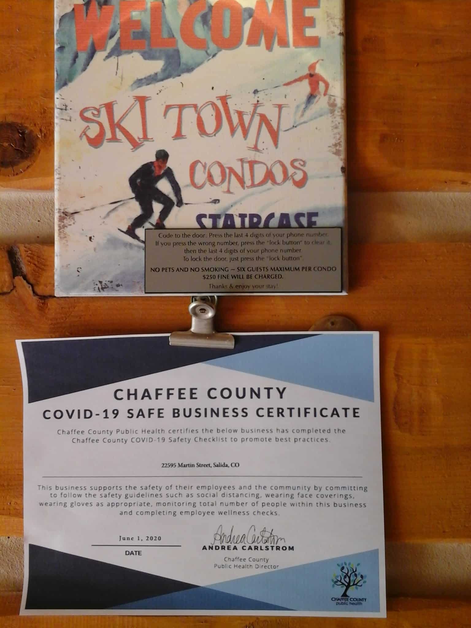 Signage posted for Ski Town Condos