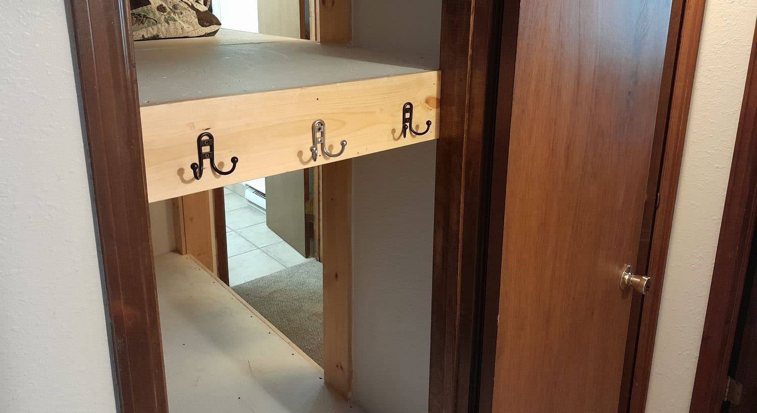 Empty storage shelves 